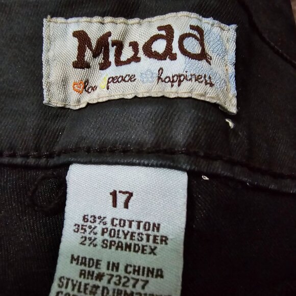 MUDD Black Satin Denim Pants with zippers at bottom of leg Size 17 - Picture 5 of 5